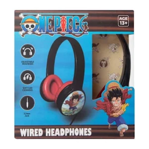 One Piece Wired Headphones, Black & Red