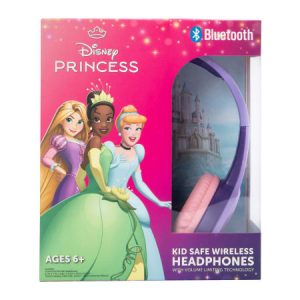 Disney Princess Bluetooth Kid-Safe Wireless Headphones - Volume Limiting, Multicolor