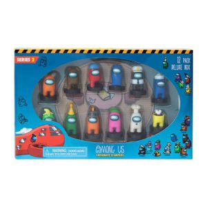 PMI International Among Us Stampers Crewmate Party Favor Cake Toppers Figure Set (12 Piece Set)