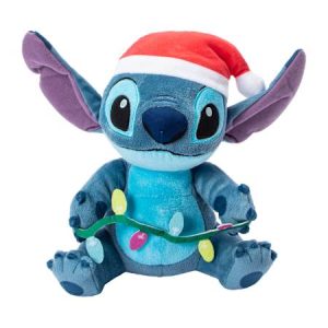 Disney Stitch Holiday Plush – 8 Inch with Red Hat and Christmas Lights