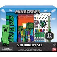 minecraft-kids-coloring-art-set-with-pencil-case-markers-crayons-and-stickers-30-piece-set